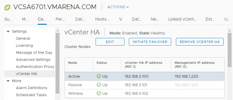 VCenter 6.7 High Availability Configuration – PART 3